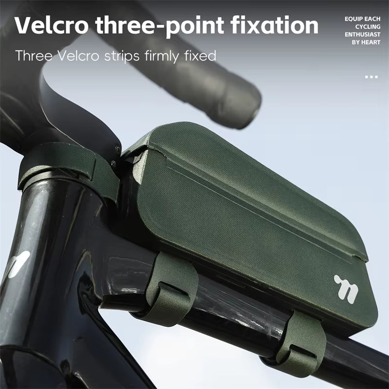 Bicycle Magnetic Lid Top Tube Bag with Bolts Mounted & Straps MTB Road Bike Waterproof Front Frame Structured Bag