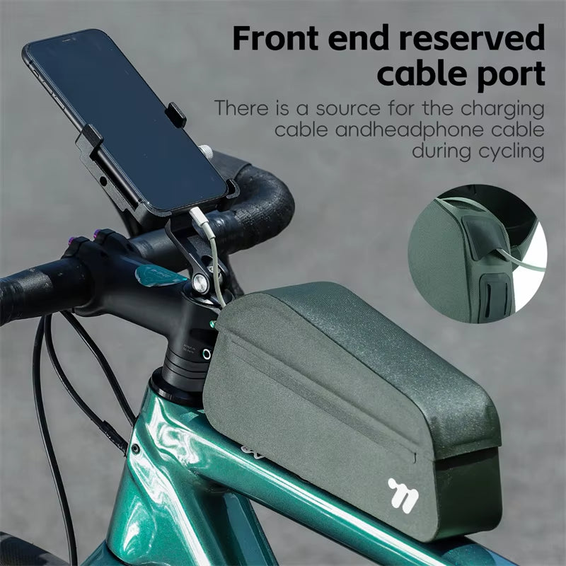 Bicycle Magnetic Lid Top Tube Bag with Bolts Mounted & Straps MTB Road Bike Waterproof Front Frame Structured Bag