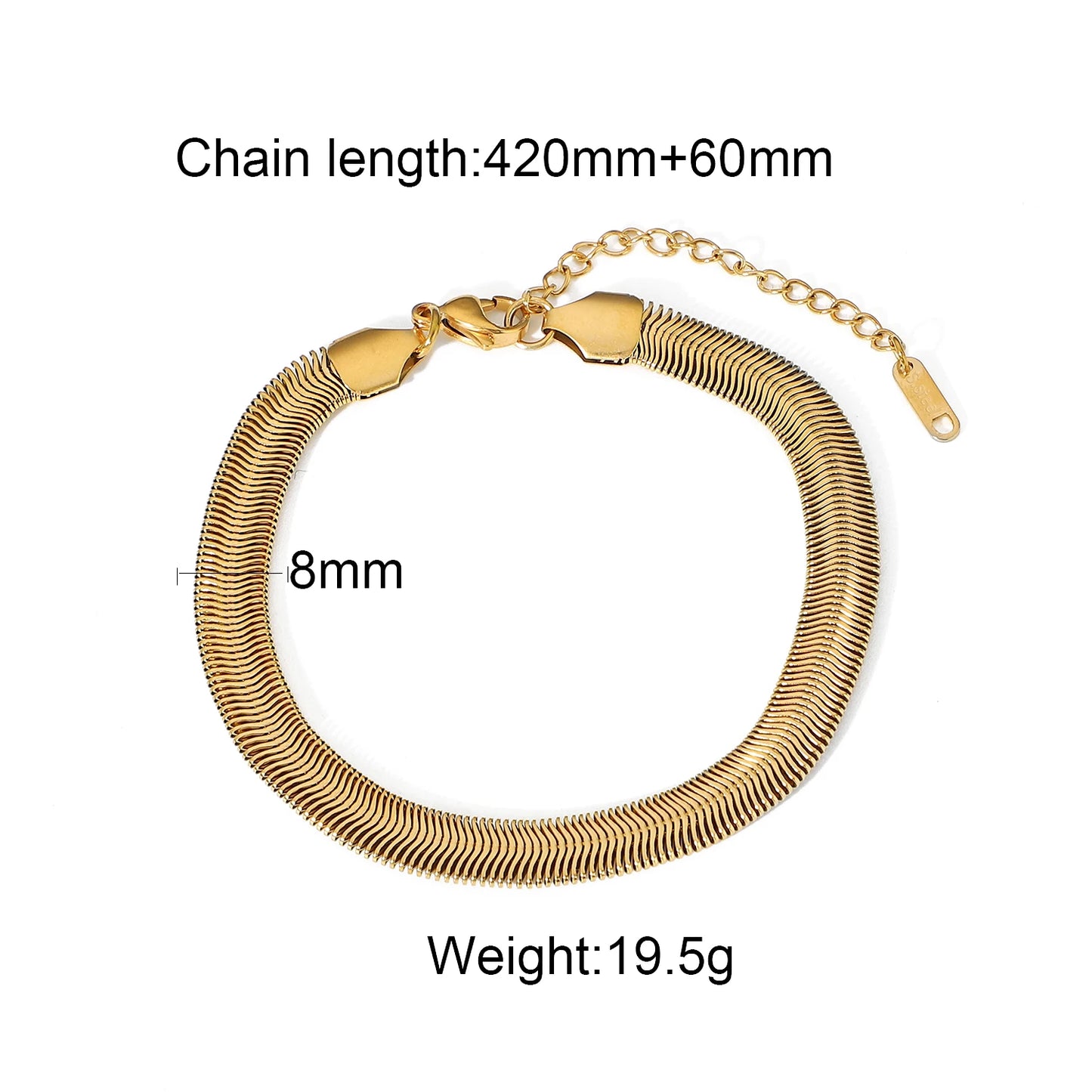 Fashion Link Chain Stainless Steel Bangle Bracelet for Women
