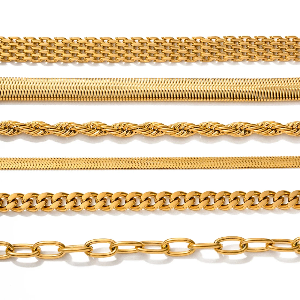 Fashion Link Chain Stainless Steel Bangle Bracelet for Women