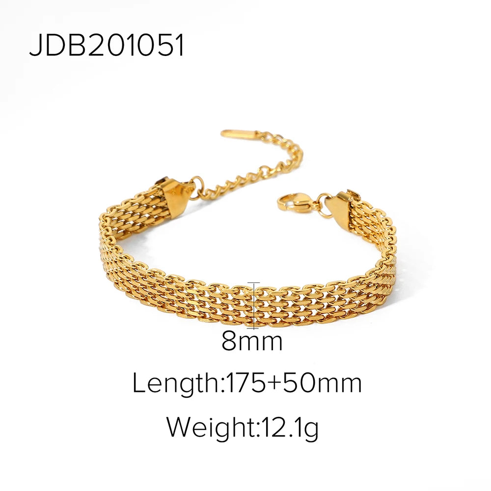 Fashion Link Chain Stainless Steel Bangle Bracelet for Women