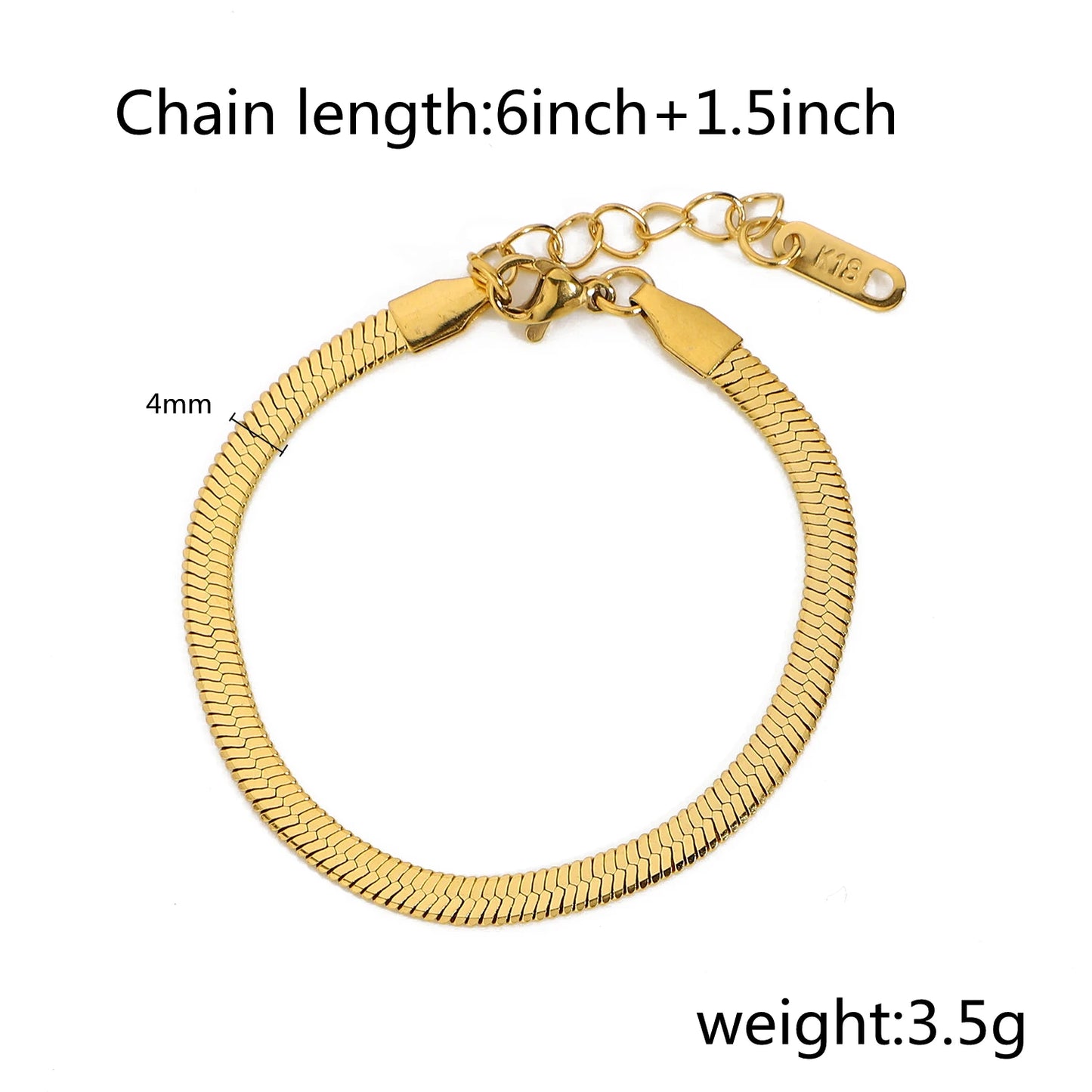 Fashion Link Chain Stainless Steel Bangle Bracelet for Women