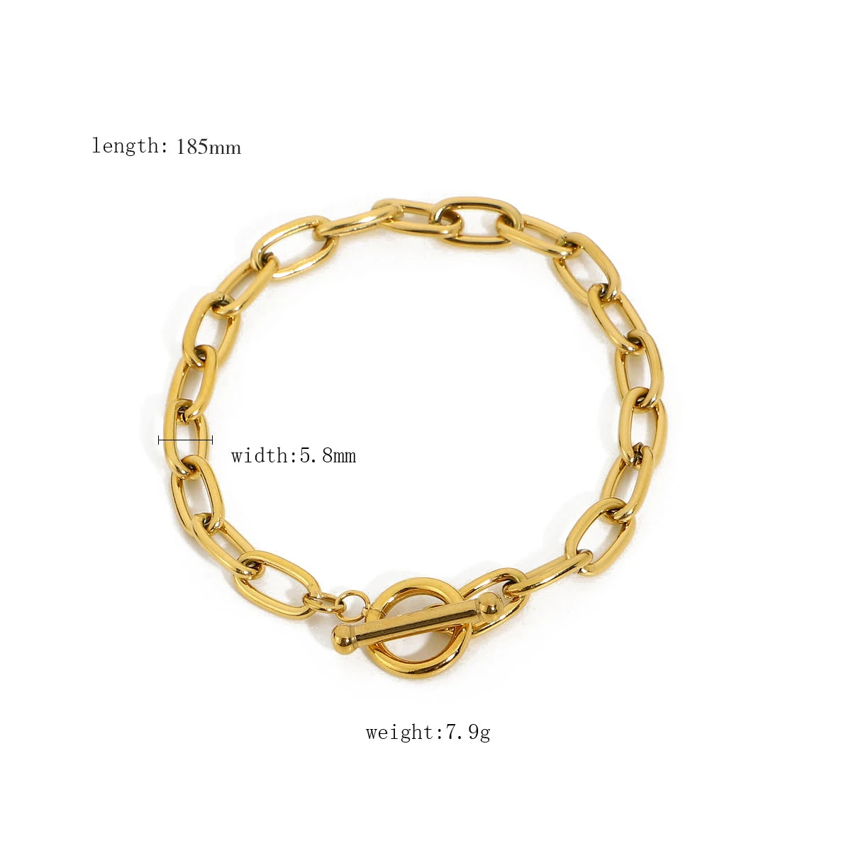 Fashion Link Chain Stainless Steel Bangle Bracelet for Women