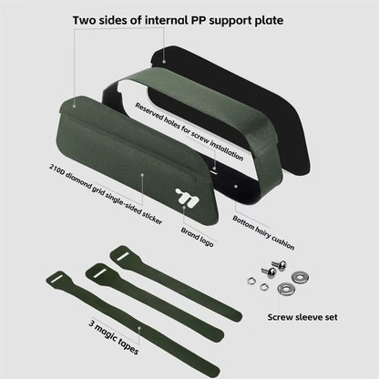 Bicycle Magnetic Lid Top Tube Bag with Bolts Mounted & Straps MTB Road Bike Waterproof Front Frame Structured Bag